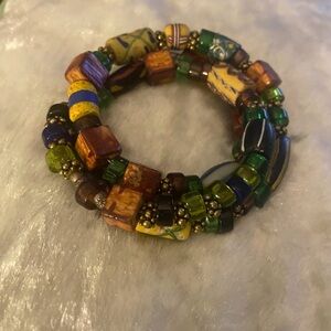 🍀Colorful Trade Beaded Bracelet